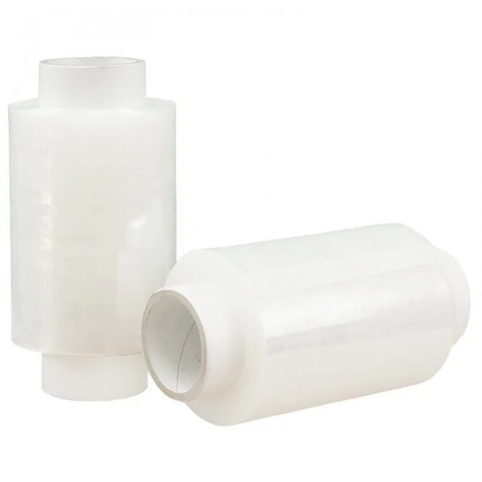 Kit Starter 6 Mini Role Folie Stretch Lungime 100 m, Latime 100 mm, Dispenser DA, 1, Grosime 23 my, Culoare Transparent, Role...