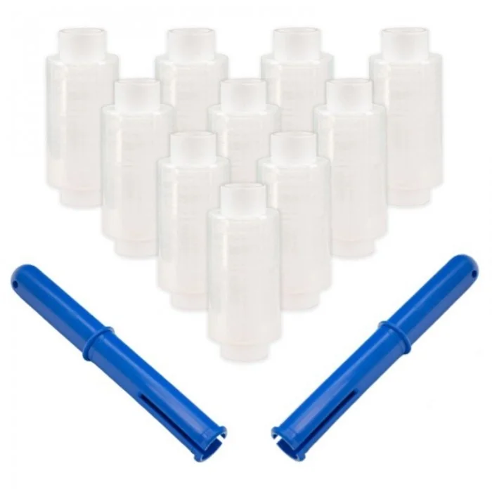 Kit Starter 10 Mini Role Folie Stretch Lungime 100 m, Latime 100 mm, Dispenser DA, 2, Grosime 23 my, Culoare Transparent, Rol...