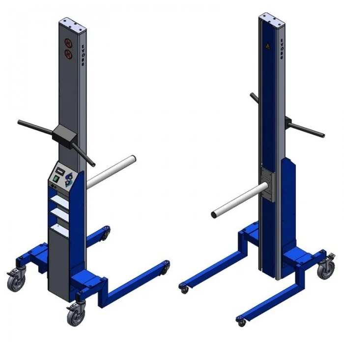 Elevator Mobil Cu Suport Tub Pentru Bobine 455 mm, Ø 42.4 mm Inaltime de ridicare 1500 mm, Greutate Maxima 80 kg, Suport Tub,...