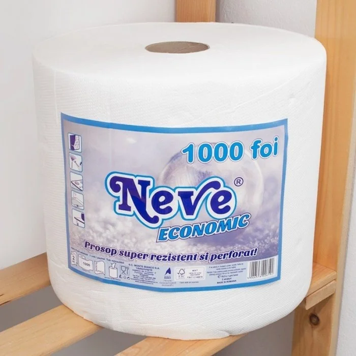 Prosop Hartie, Alb, 2 Straturi, Uz Casnic Lungime 230 m, Latime 245 mm, Straturi 2, Numar foi 1000-Consumabile Hartie