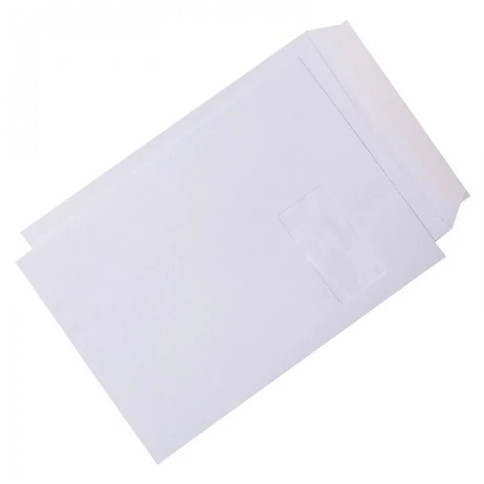 Plic Cu Fereastra Adeziv Siliconic, Dimensiuni 110 x 220 mm, Dimensiune Fereastra 45 x 90 mm, Pozitie Fereastra Stanga, Culoa...