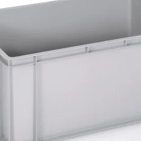 Euro Containere 600 x 400 mm Dimensiuni 600 x 400 x 75 mm, Volum Litri 15, Material PP Virgin, Greutate 0.9 kg, Culoare Gri-L...