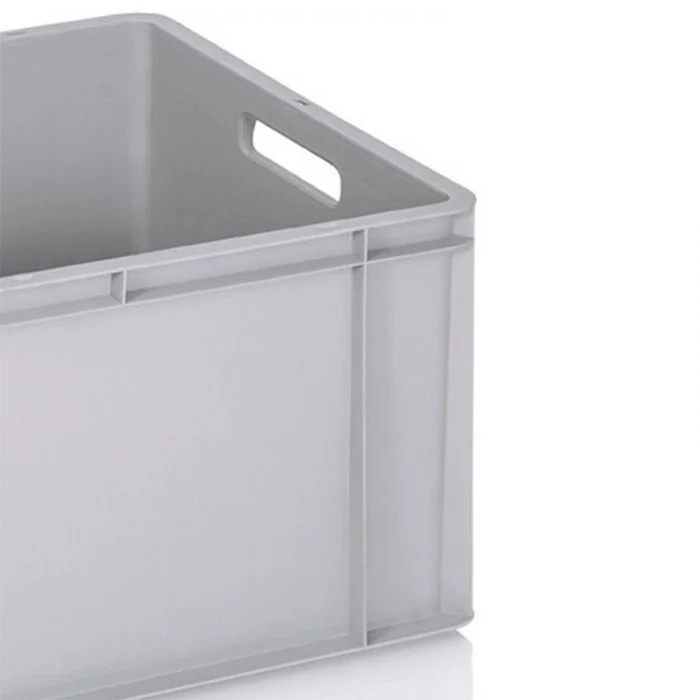 Euro Containere 600 x 400 mm Dimensiuni 600 x 400 x 75 mm, Volum Litri 15, Material PP Virgin, Greutate 0.9 kg, Culoare Gri-L...