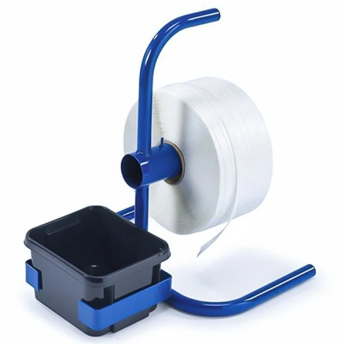 Banda De Legat Din Poliester Lungime 600 m, Latime 16 mm, Rezistenta La Rupere 600 kgf, Culoare Alb-Benzi Pentru Legare Si Pa...