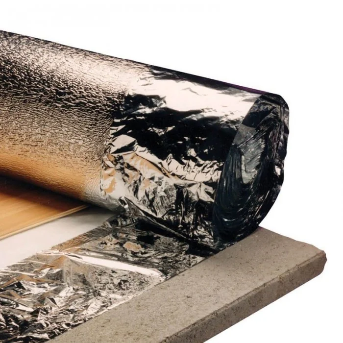 Folie Aluminizata Parchet Lungime 15 m, Latime 1000 mm, Grosime 2 mm, Culoare Negru-Folie Si Placa Polietilena Expandata PEE