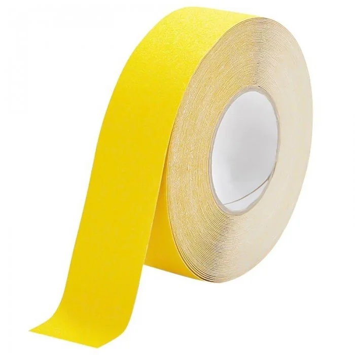 Banda Antiderapanta Reutilizabila Lungime 18.3 m, Latime 25 mm, Culoare Negru / Galben, Buc / Pachet 10-Benzi Adezive Antialu...