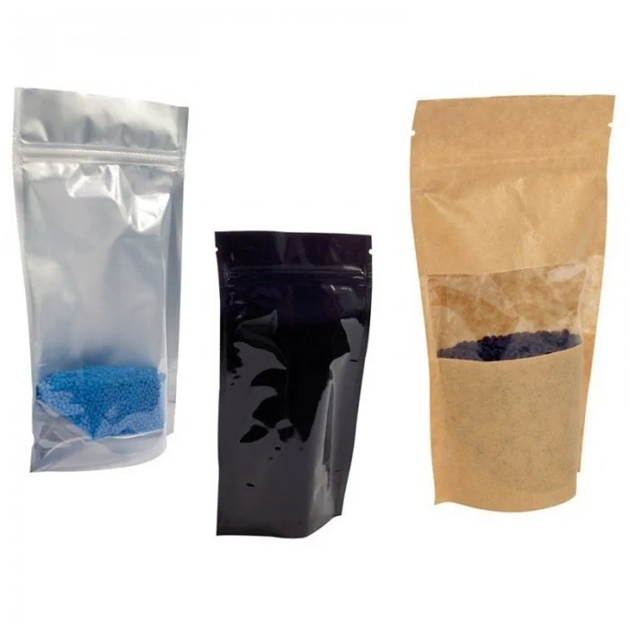 Pungi Stand Up Cu Inchidere Fermoar, 500 buc/pachet Tip Punga Transparenta, Lungime 125 mm, Latime 85 mm, Clapeta Sigilare 20...