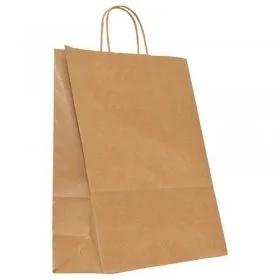 Pungi Hartie Cu Maner Rasucit, Alb/Natur Dimensiuni 250 x 110 x 300 mm, Tip Maner Sfoara, Material Hartie 90 gr/m2, Culoare A...