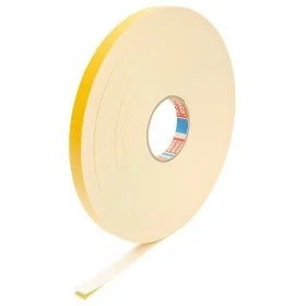 Banda Buretoasa Dublu Adeziva Lungime 5 m, Latime 15 mm, Material Burete PE, Culoare Alb-Benzi Dublu Adezive