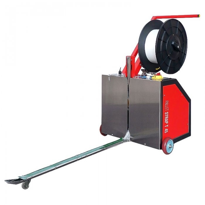 Masina De Legat Paleti Cu Banda PP Pallet Strap T45 Dimensiuni Banda 6-12-15 mm, Dimensiuni Masina (mm) 700 (l) x 760 (L) x 1...