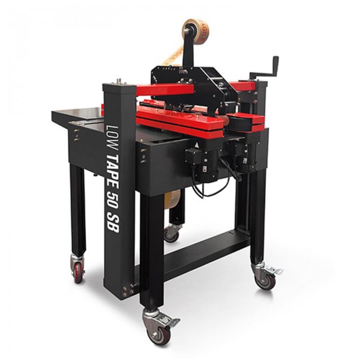 Masina Semiautomata De Sigilat Cutii Low Tape 50 SB Viteza de Sigilare 20 m/min, Tip Banda BOPP / PVC / Kraft, Alimentare 220...