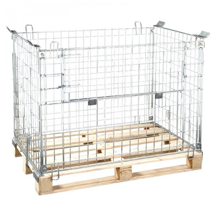 Boxpaleti Metalici Cu Fixare Pe Europalet 1200 x 800 x 1000 mm Lungime 1200 mm, Latime 800 mm, Inaltime 1000 mm, Greutate 31 ...