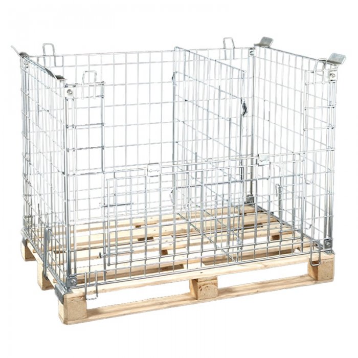 Boxpaleti Metalici Cu Fixare Pe Europalet 1200 x 800 x 1000 mm Lungime 1200 mm, Latime 800 mm, Inaltime 1000 mm, Greutate 31 ...