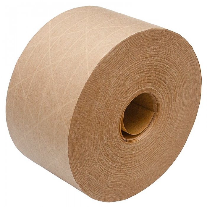 Banda Adeziva Umectibila Din Hartie Kraft, Ranforsare Cross, 150 m x 60 mm Lungime 150 m, Latime 60 mm, Adeziv Amidon, Ranfor...