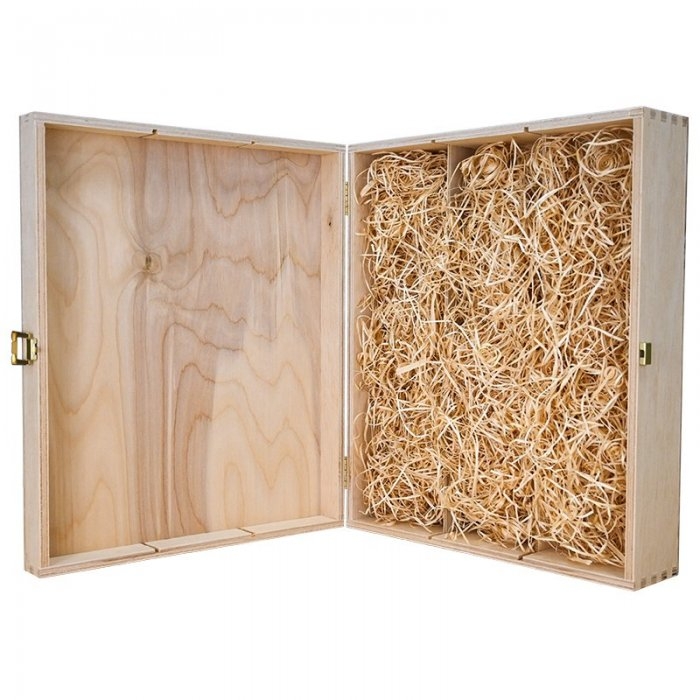 Cutie Din Lemn Pentru 3 Sticle De Vin Lungime 335 mm, Latime 270 mm, Inaltime 95 mm, Capac Cu balamale, Material Lemn, Culoar...