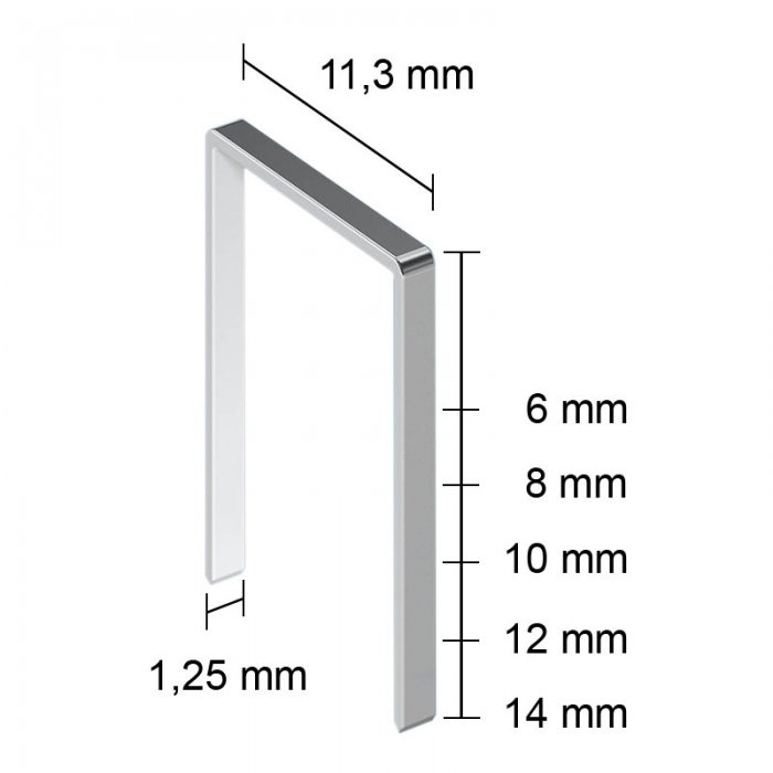 Capse Zincate Tip D 14 mm Denumire Capse Tip D, Latime 11.3 mm, Ambalare 600 Buc/Cutie, Inaltime 14 mm, Grosime 1.25 mm-Capsa...