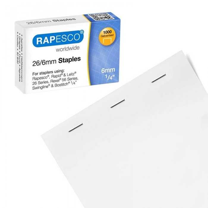 Capse 26/6 Rapesco, 1000 Buc/Cutie Utilizeaza capse 26/6 mm, Buc / Pachet 1000-Capsatoare Si Accesorii